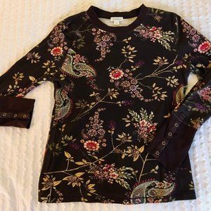 Sundance Women's Cotton/Spandex Floral Thermal Tee, Size Large